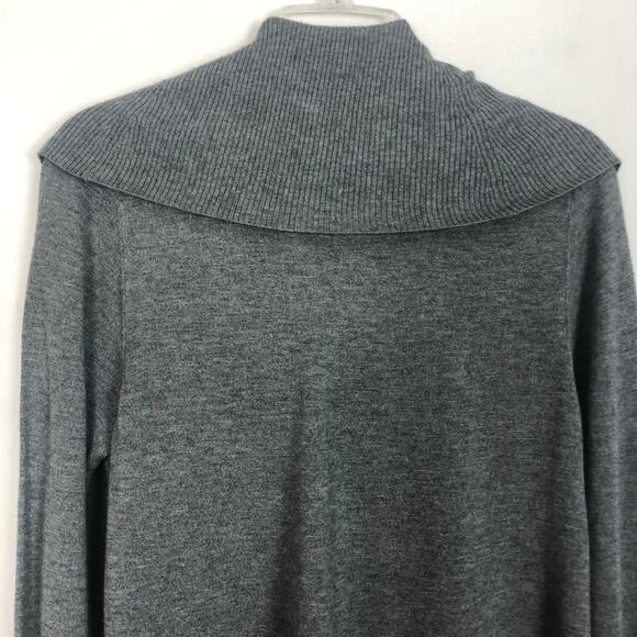 Women's Cowl Neck Gray Pullover Sweater - Picture 6 of 8